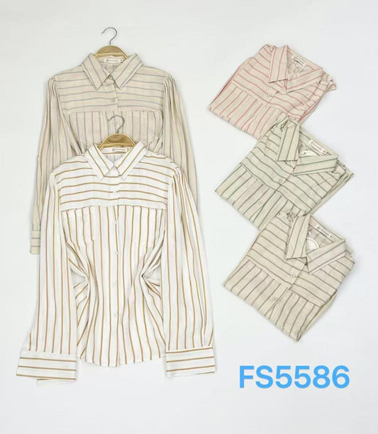 FS5586 Blusa Listrada Linho